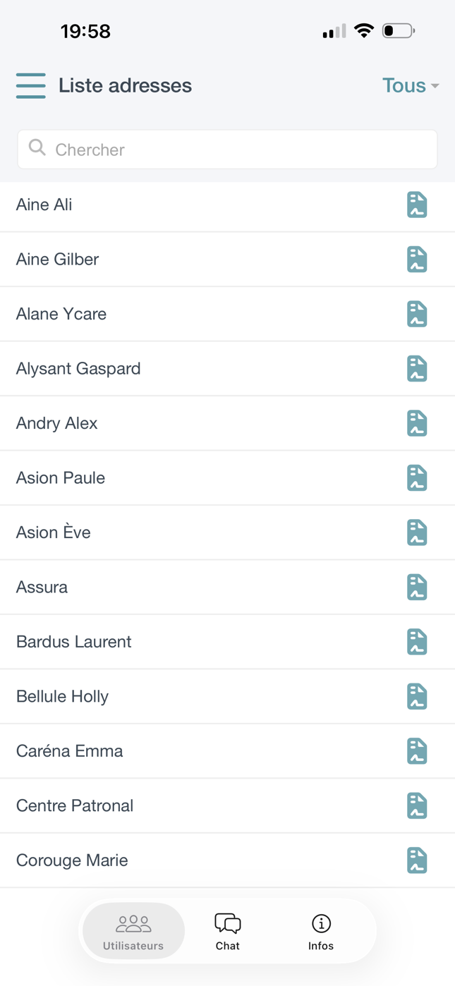 redox liste des adresses